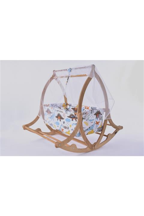 Artstore Bade Serisi Anne Yanı, Yerde Sallamalı Bebek Beşiği / Mavi Dino Ve Dostları (jurassic Age)