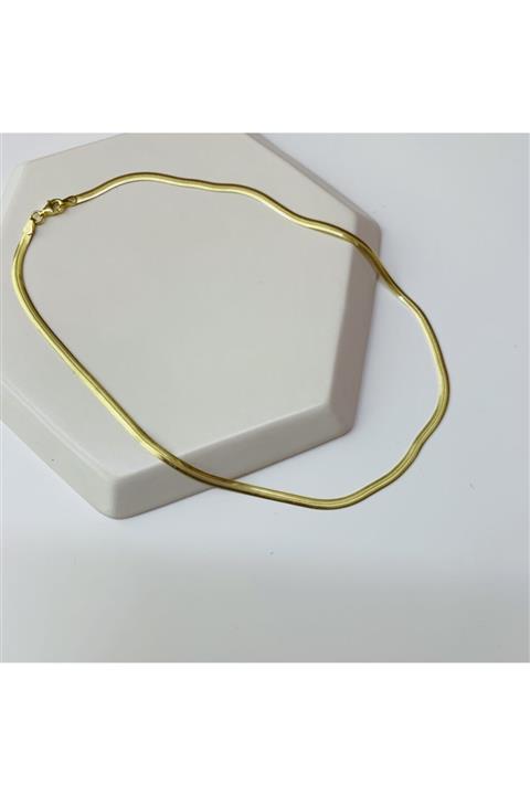 LéO Silver And More Yassı Choker Zincir