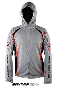 Savage Gear Sunprotec Zip Hoodie Grey Xxl