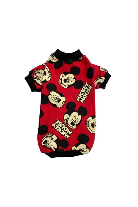 PATİZLAND Kırmızı Renk Mickey Desenli Kedi Köpek Sweat