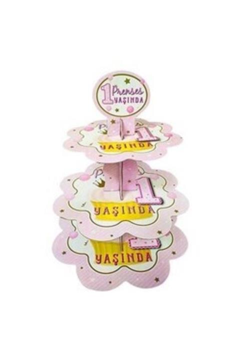 parti sürprizi Pembe 1 Yaş Prenses Kek Standı