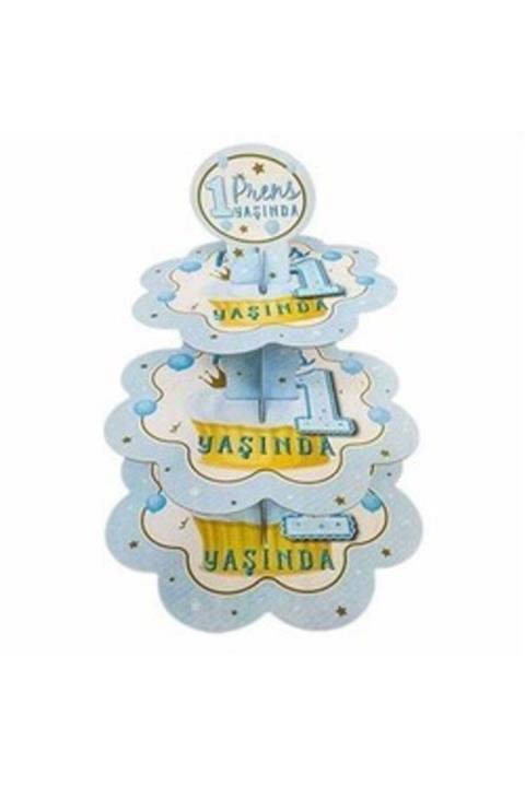 parti sürprizi Mavi 1 Yaş Prens Kek Standı