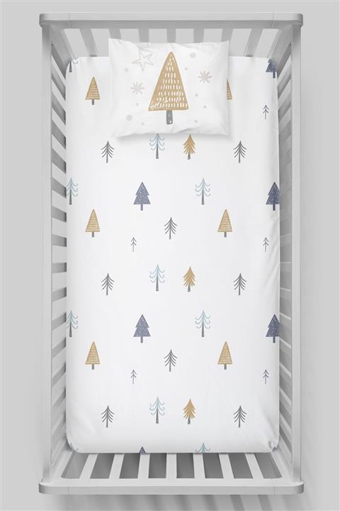 Tuğba Kuğu Organik Pamuk Saten Lastikli Çarşaf Seti 70x130 Cozy Winter Serisi
