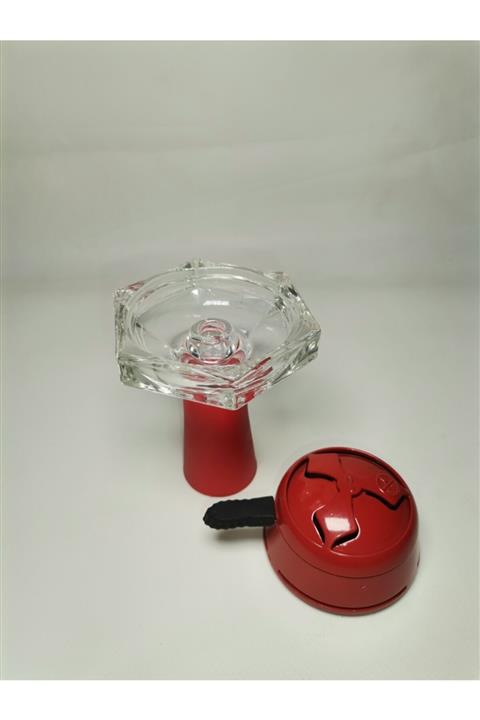 WolfHookah Cam Silikon Lüle Ve Kırmızı Lotus