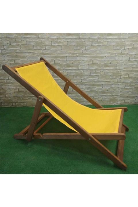 Nexstairs Ahşap Katlanır Şezlong Ceviz Sarı