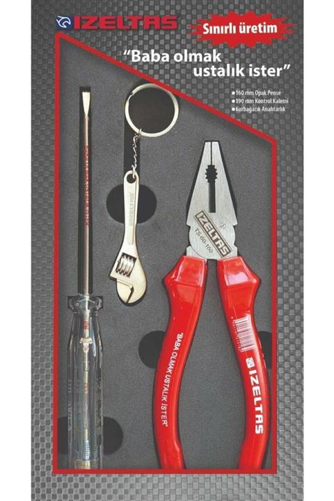 İzeltaş Pense Ve Kontrol Kalemi 2 Li Set Anahtarlıklı
