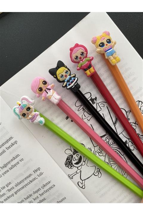 odaburada Lol Bebek Figürlü Sevimli Kalem Süsü 5'li Set