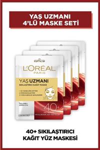 L'Oreal Paris Yaş Uzmanı Sıkılaştırıcı Kağıt Yüz Maskesi 40+ 4'lü Set