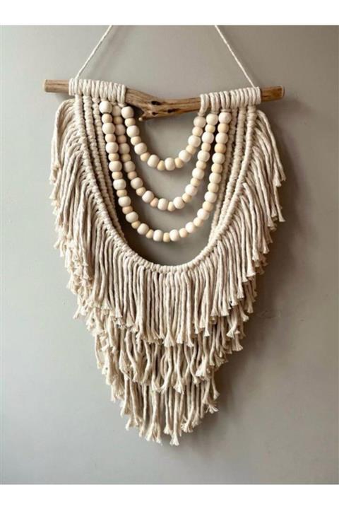 aedmakrome Boncuk Detaylı Makrome Duvar Süsü