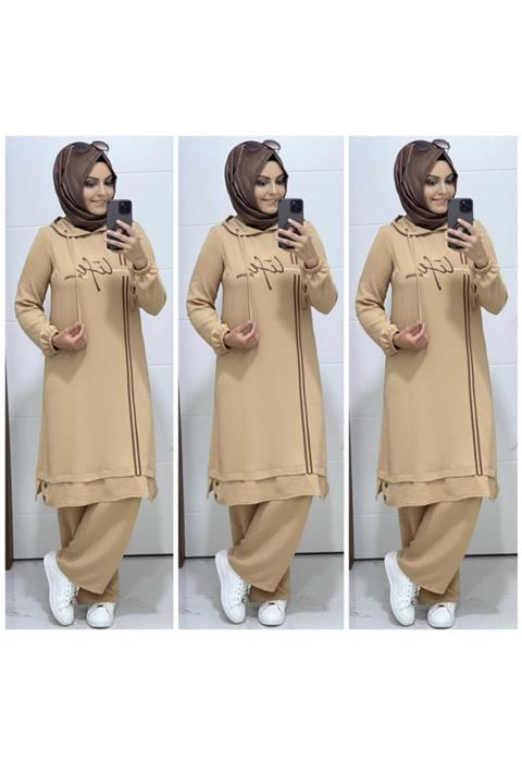 modasura 6015 K 25 Vizon Tunik Pantolon Takım