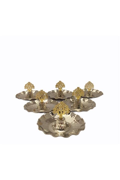 KAYSERİ BAKIRCILIK Bakır Lokumluk , Mini ,6'lı Set Gümüş