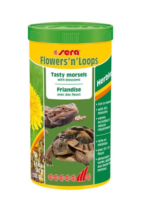 SERA Flowers N Loops Kurutulmuş Çiçekli Sürüngen Yemi 1000 ML
