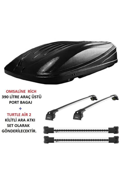 Turtle Audı Q5 2009-2017 Arası Uyumlu Rich 390 Litre Port Bagaj Ve Air 2 Bağlama Aparatı