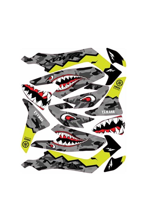 OMAD Yamaha Nmax 155 Sticker Seti Shark Gri