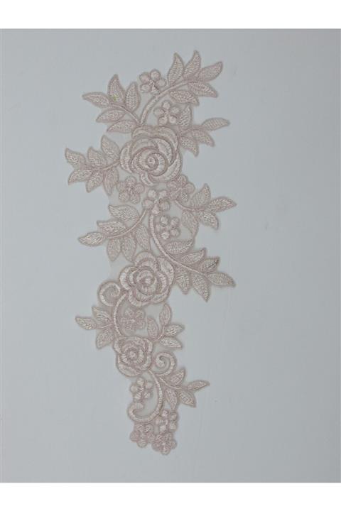 GÖZDE ELSANATLARI Fransız Dantel Tekli Aplik Pudra Renk