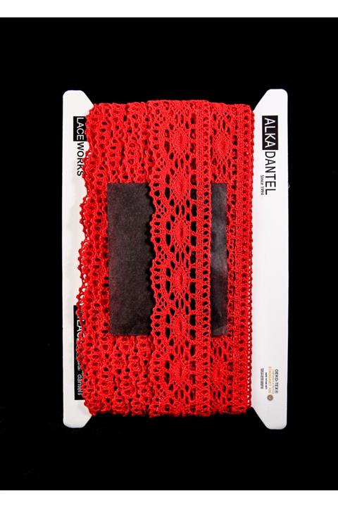 ALKA DANTEL Kırmızı Pamuk Kopanaki 10 m