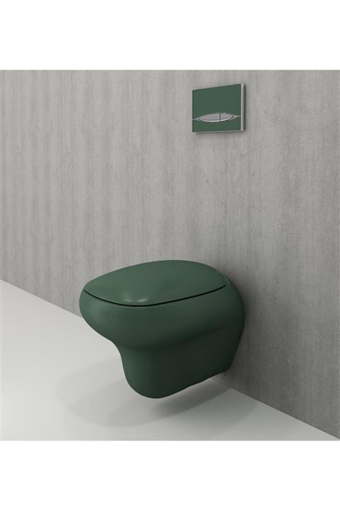 Bocchi Fenice Asma Klozet Ve Kapağı Mat Yeşil 1166-027-0128