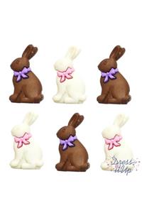 Dress it Up Çikolata Tavşan Paket Düğme 6 Adet Chocolate Bunnies