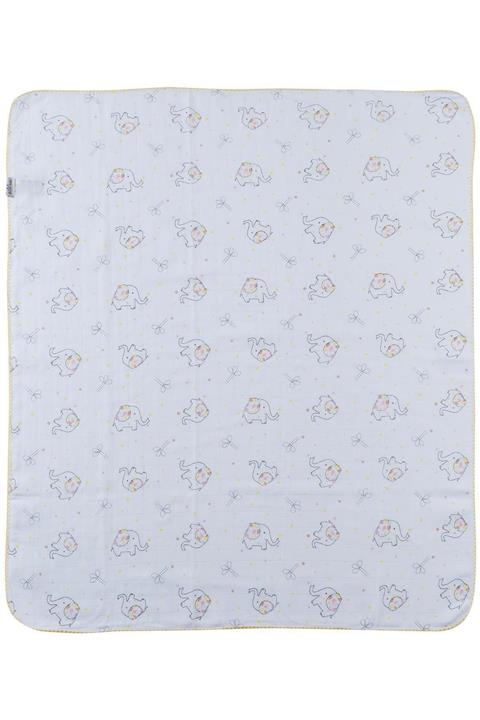 Aziz Bebe Bebek Fil Desenli Müslin Battaniye Azz011378-2