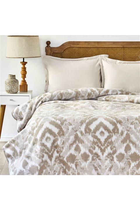 Karaca Home Arwen Bej Çift Kişilik Battaniye