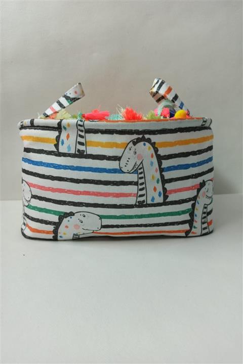 RENKLİ EV DÜNYAM Desenli Kare Organizer 15x35x19