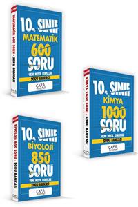 ÇAPA YAYINLARI 10.Sınıf Matematik  Biyoloji  Kimya Soru Bankası Seti