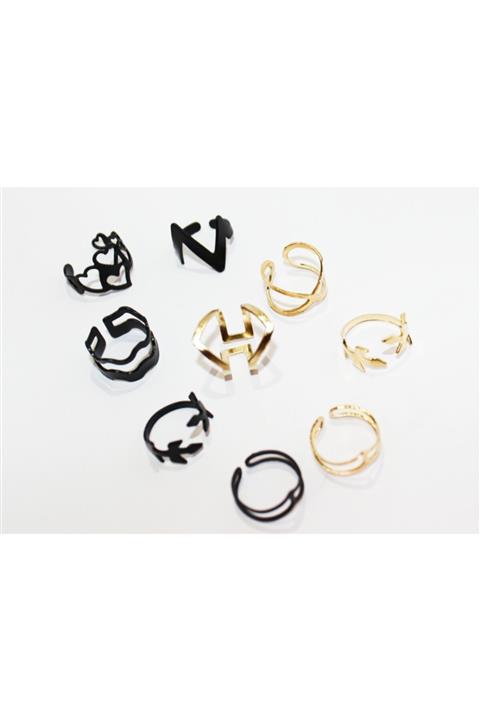 Mıçı takı silver 9'lu Eklem Yüzükleri Çift Renk