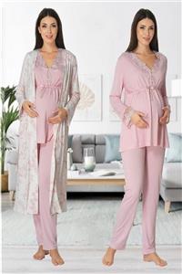 Effort Pijama Zerre Bebe Kadın Pembe Uzun Kollu Hamile Pijama Takımı