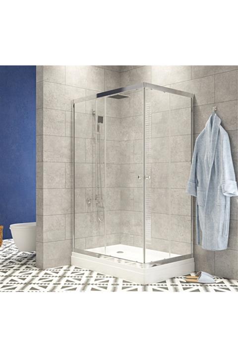 Durul Duşakabin 80x90 Dikdörtgen Şeffaf Cam Yükseklik 200cm
