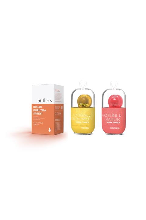 OTİFLEKS 30 ml Kulak Kurutma Spreyi+ Balmumu 2'li + Vazelinli 2'li Kulak Tıkacı