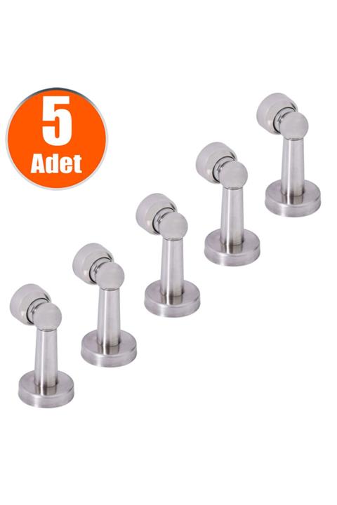 Badem10 Nobel Mıknatıslı Kapı Tamponu Kapı Stopu Stoperi Sessiz Çarpma 8 Cm (5 Adet)