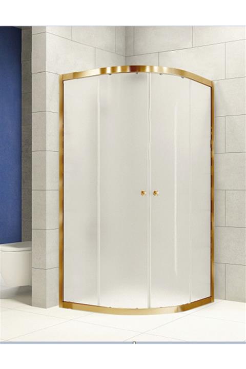 Durul Duşakabin 100x100 Oval Altın Buzlu Cam