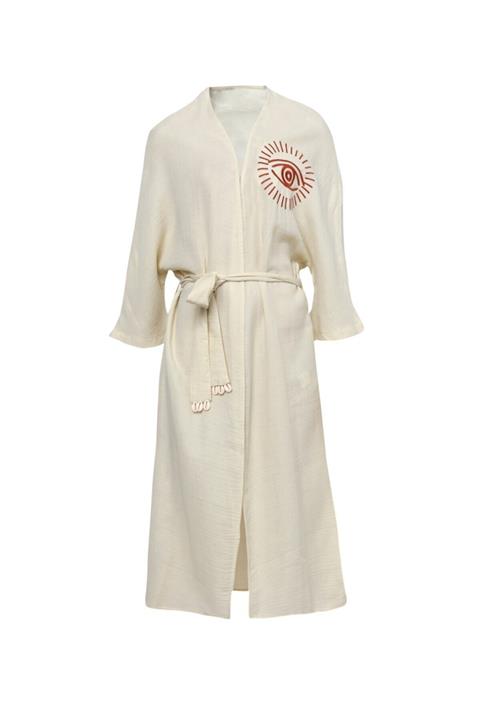 Quzu Nakış Detaylı Kimono Naturel