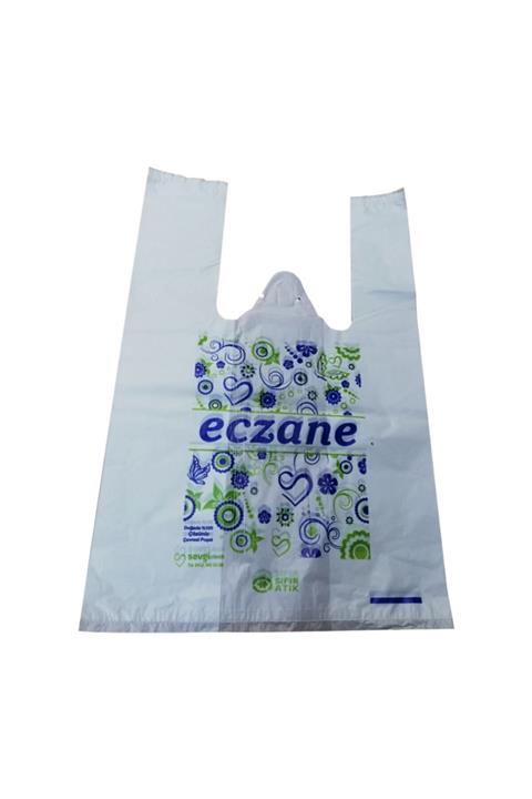 Merpak Bio Eczane Poşeti Baskılı Atlet Boy Eczane Poşeti 20x35 Cm 5 Kg X 1000'li