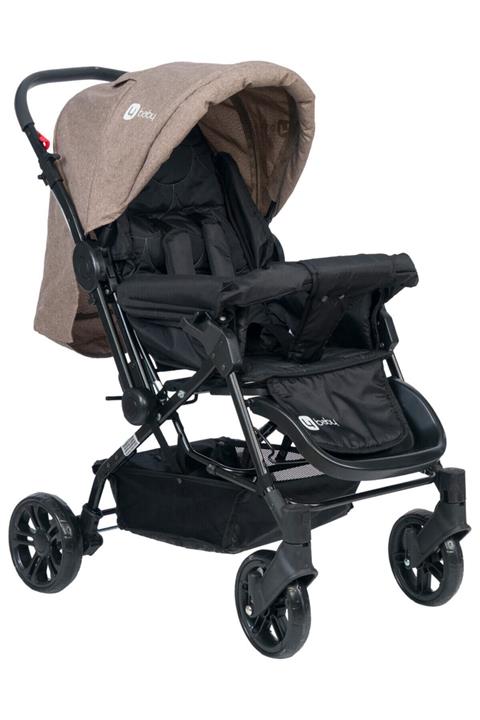 4 Baby Olympus Siyah Çift Yönlü Bebek Arabası Kahverengi