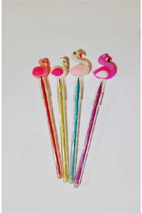 Pippa Flamingo Başlıklı 4 Lü Yumurtlayan Kurşun Kalem Set