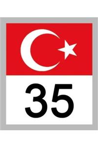 Apex 35 Izmir Türk Bayrağı Ve Plaka Kodu Ön Cam Sticker Yapıştırma