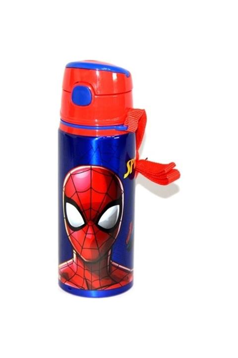 Hakan Çanta Spiderman Pipetli Okul Suluğu Çelik Matara 97851 Orjinal