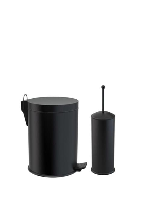 Bando Siyah Çöp Kovası Ve Klozet Fırçası