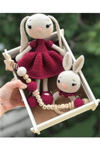 Zey's Amigurumi Organik Oyuncak Amigurumi Tavşan Emzik Seti