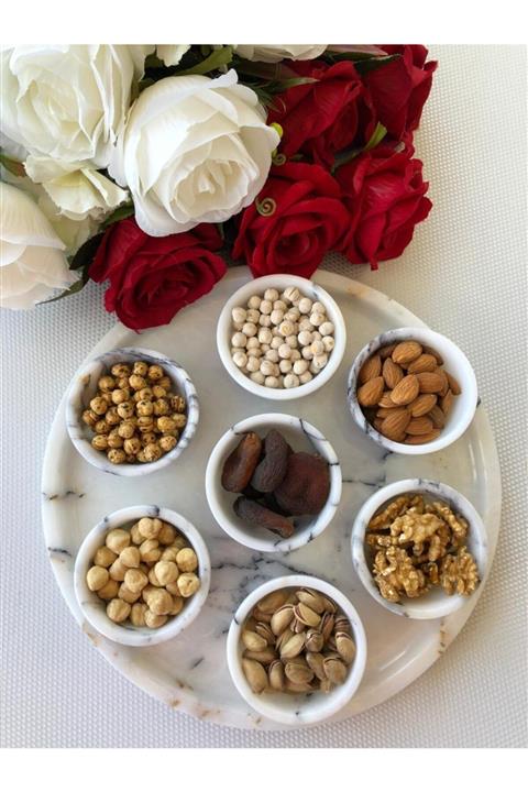 MarblelandStudio Mermer Sosluk & Çerezlik & Lokumluk Seti