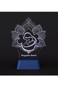 3D Light Hoşgeldin Bebek Kişiye Özel 3d 3 Boyutlu Gece Lambası