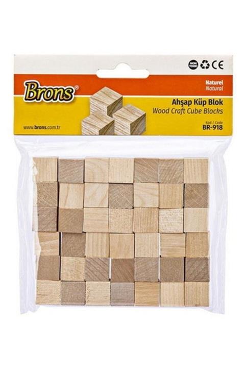Brons Ahşap Küp Blok Natürel Br-918