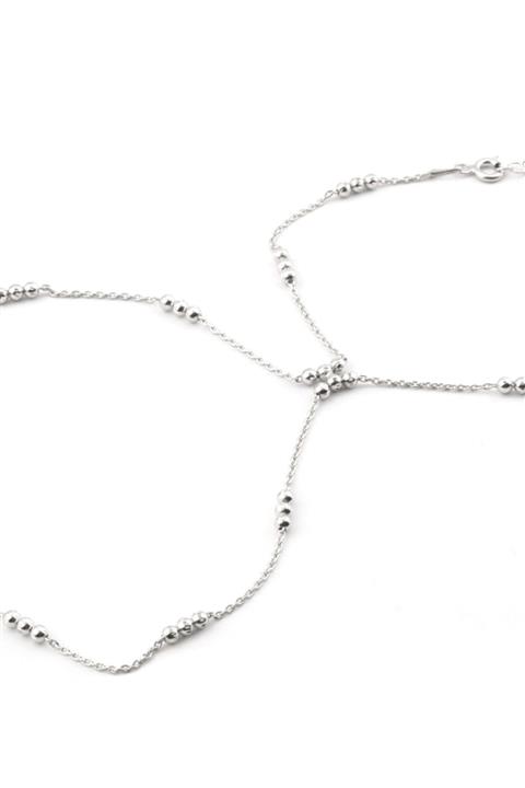 Welch Kadın Beyaz Minik Top Detaylı Gümüş Şahmeran WB478