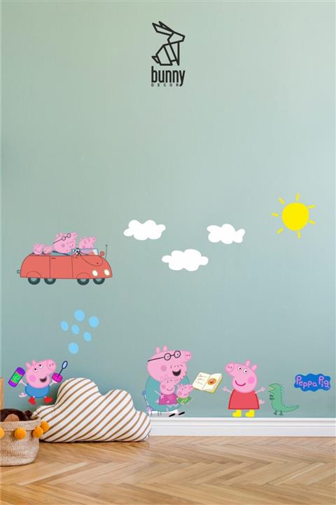 Bunny Decor Peppa Pig Duvar Stickeri