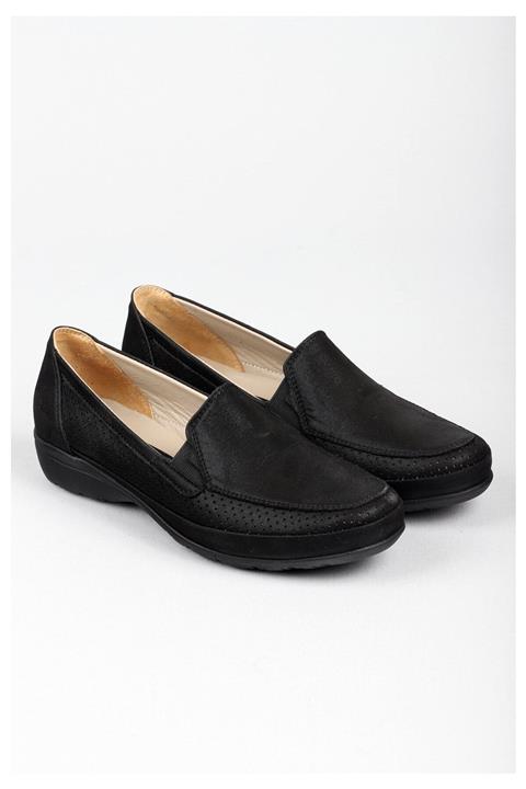 SEÇ KUNDURA Kadın Siyah Ortopedik Simli Ayakkabi