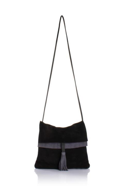 Getcho Hakiki Deri Süet Çapraz Askılı Kadın Çanta