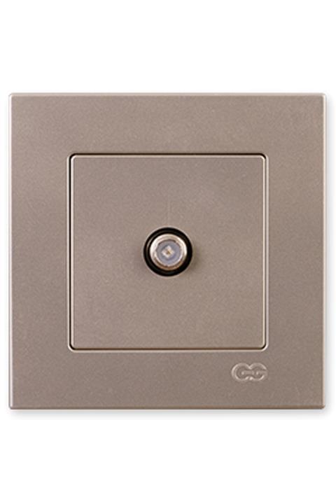 Günsan Metalik Bej Uydu Prizi Eko Priz Çerçeveli