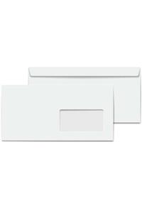 ASİL DOĞAN Diplomat Zarf Extra Silikonlu Pencereli 10.5x24 110 Gram Beyaz 500 Lü (1 Paket 500 Adet)