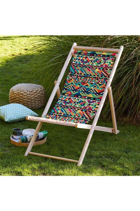 Adawall Etnik Desen Katlanabilir Şezlong